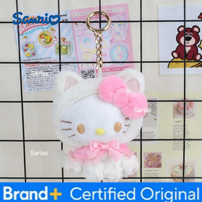 Sanrio Plush Keychain Hello Kitty Kawaii Kuromi Cartoon Key Chain Pendant Melody Cinnamoroll Pochacco Backpack Decoration Gifts H251225