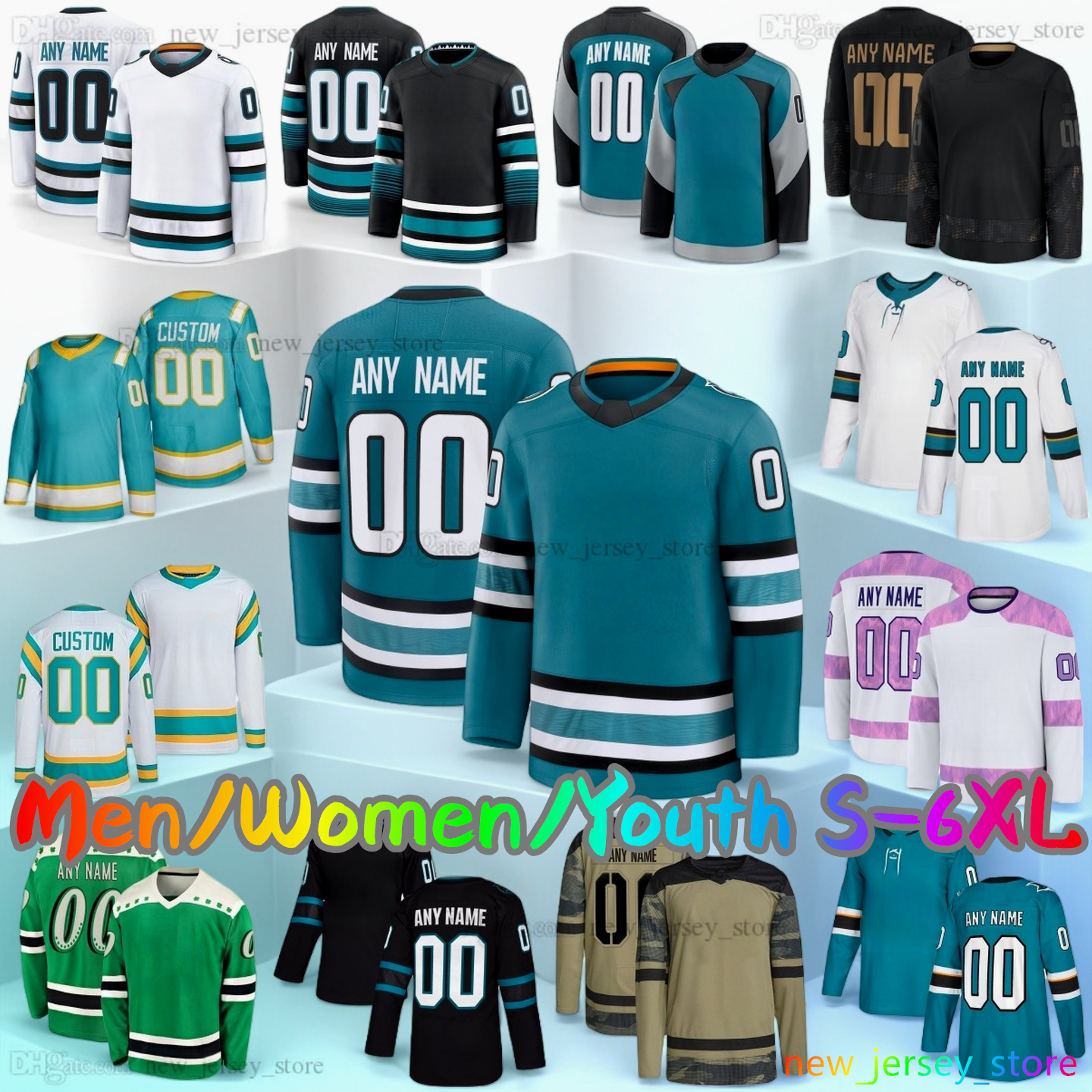 Custom S-6XL New Ice Hockey Jersey Logan Couture Macklin Celebrini William Eklund Michael Misa Mario Ferraro Sam Dickinson Will Smith Logan Couture Stitched Jerseys