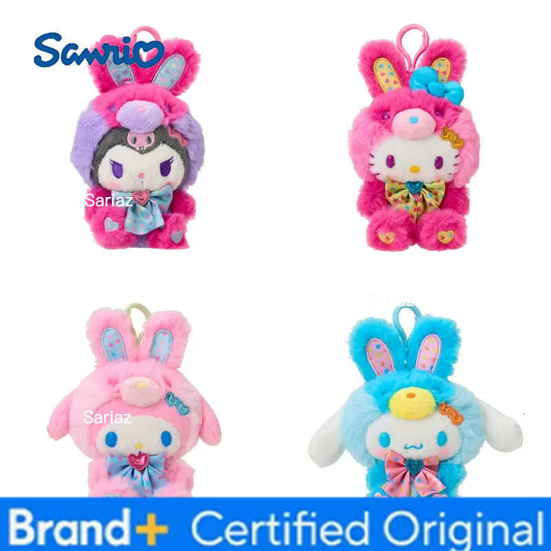 Sanrio Kuromi My Melody Plush Toy Kawaii Keychain Easter Rainbow Rabbit Hello Kitty Cinnamoroll Backpack Pendant Decoration Gift H251225