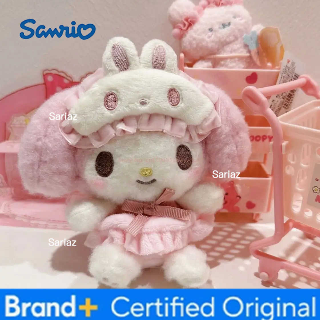Sanrio Kawaii My Melody Bag Pendant Doll Pajamas Eye Mask Series Pendant Key Chain Birthday Gift H251225