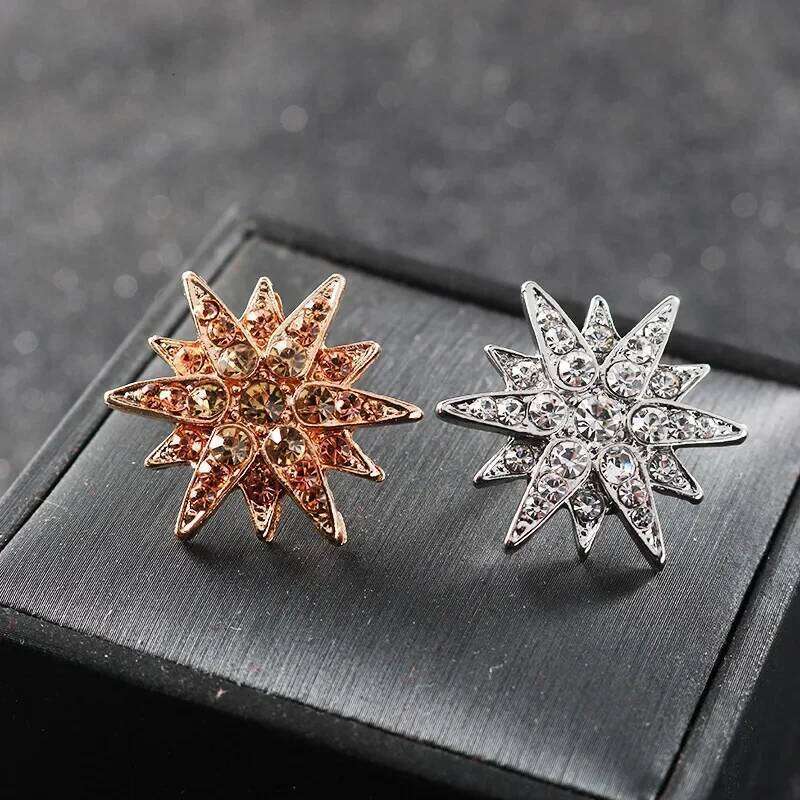 Korean Fashion Cubic Zirconia Star Brooch Pin for Men Lapel Button Suit Corsage Badge Shirt Collar Accessories Jewelry Luxury 25N1225