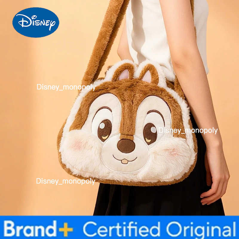 Disney Chip Dale Plush Crossbody Bag Cartoon Chip Dale Shoulder Bag Anime Merchandise Holiday Gift Commuting Multi-Compartment H251225