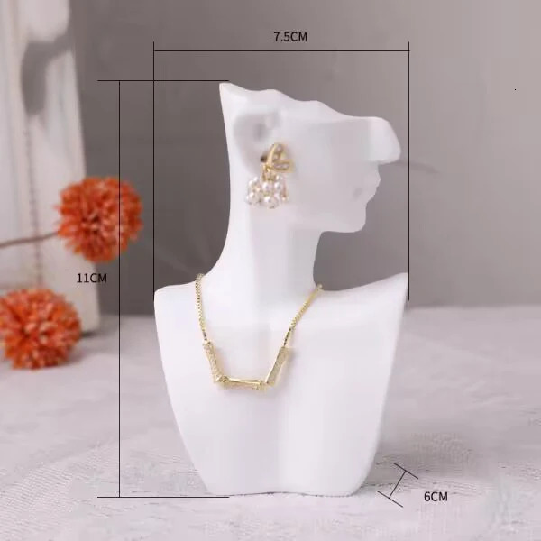 1pc Resin Side Face Mannequin Jewelry Display Stand Head Bust Portrait Necklace BraceletS Earrings Jewellery Storage Rack Holder 251118www1