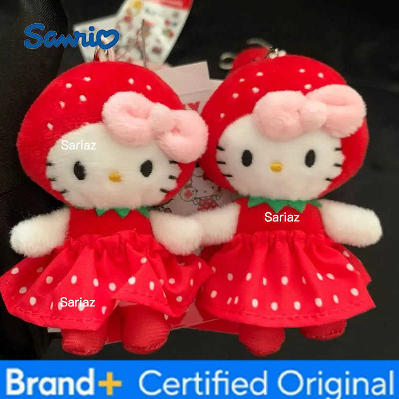 Sanrio New Cartoon Hellokitty Plush keychain plush Bag Pendant black skin Strawberry Sakura White Bear me series Plush Doll Toy H251225