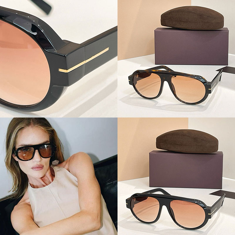 New Trendy Womens Sunglasses Acetate Pilot Style Goggles UV400 UV Protection Outdoor Cycling Retro Style TF1102 Special Box
