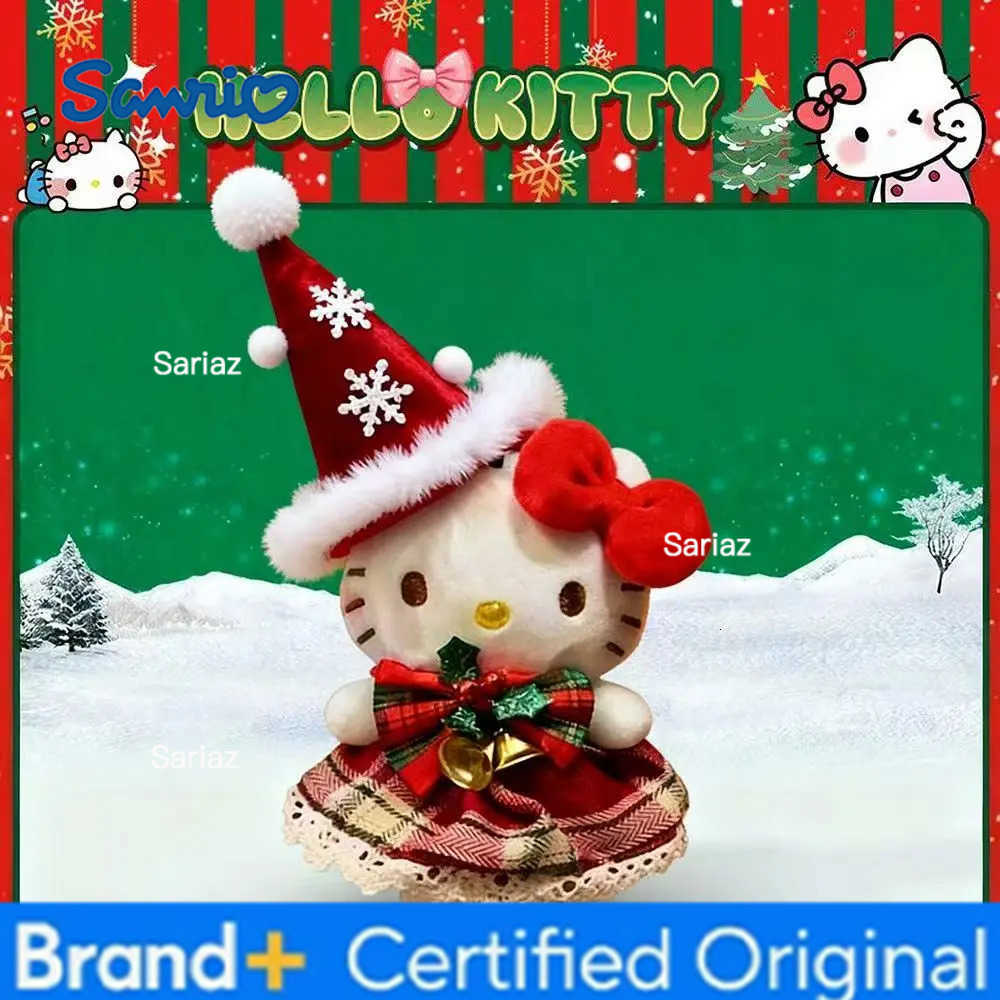 Sanrio Hello Kitty Cute Cartoon Santa Claus Autumn Winter Plush Keychain Package Ornament Friend Girl Birthday Christmas Gifts H251225