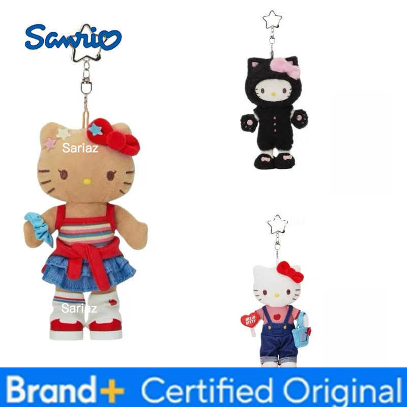 Sanrio kawaii Daily Shopping Series Black KTCat Plush Toy Pendant Black Cat Kitty Long Legs Star Hanging Soft Plush Toy Keychain H251225