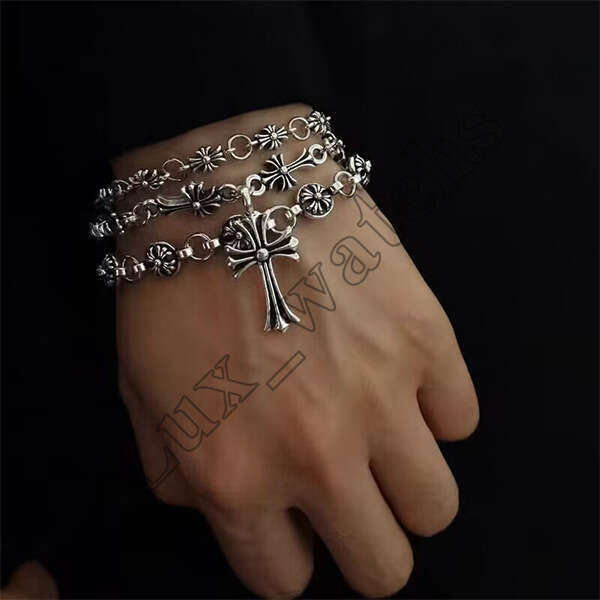 Designer Charm bracelet CH Chrome bracelet Style American Cross Bracelet for Men and Women Trendy Fashion Couple Retro High-end Niche Jewelry