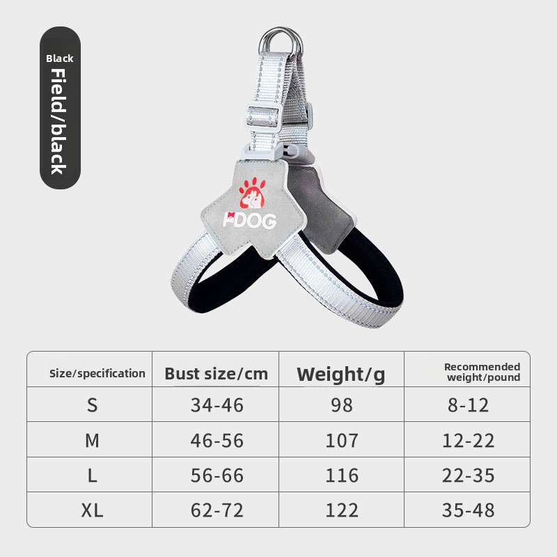 Breathable No Pull Dog Harness with Leash Reflective Adjustable Vest for Large Dogs Comfortable Outdoor Walking