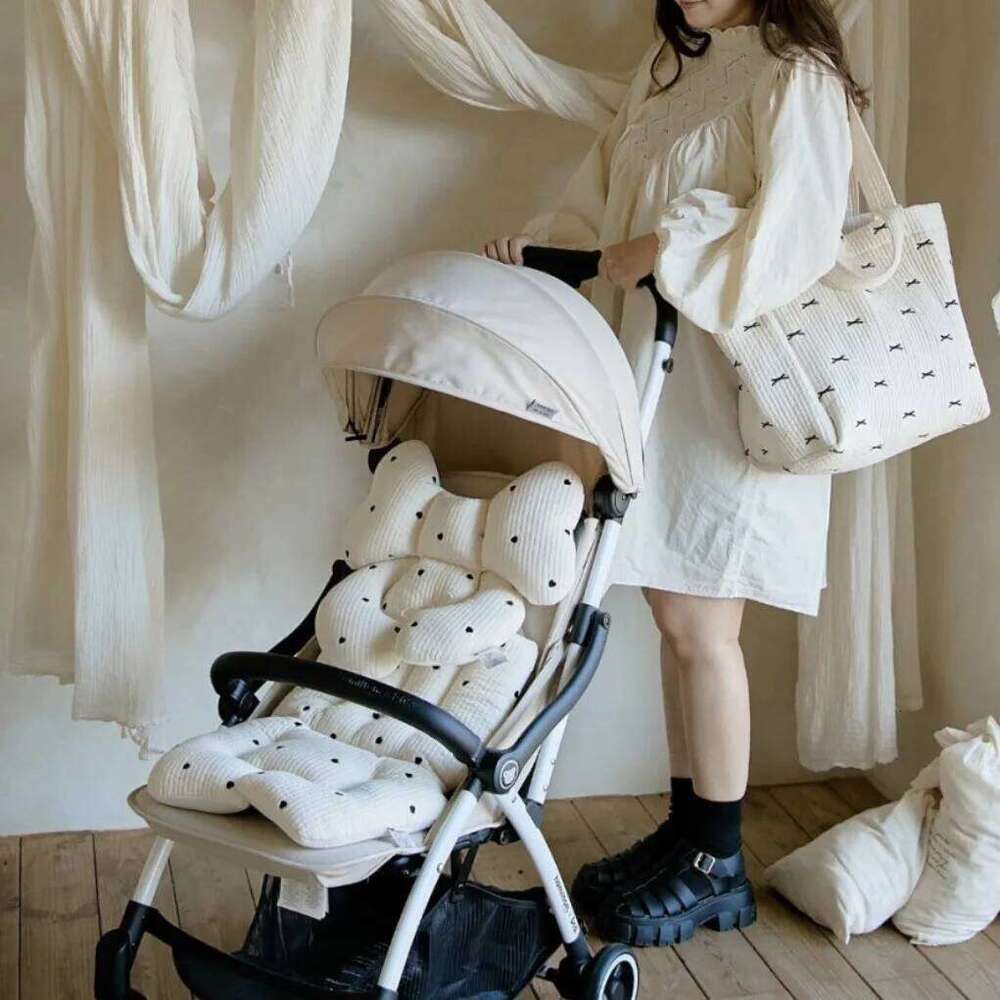 Korean Ins Outing Tote Portable Children's Pure Cotton Stroller Washable Large Capacity Single Room Mommy Bag X251225