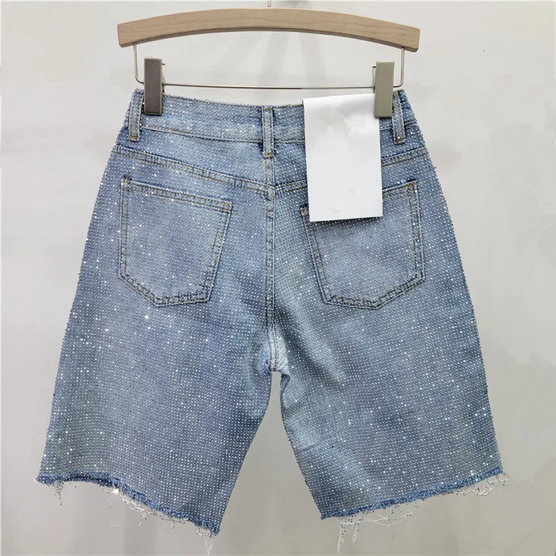 Shiny Drilling Full Starry Diamonds Beaded Denim Jacket Rhinestones Jeans Coat Crystal Cowboy CoatMidpants 2Pcs Set 251223