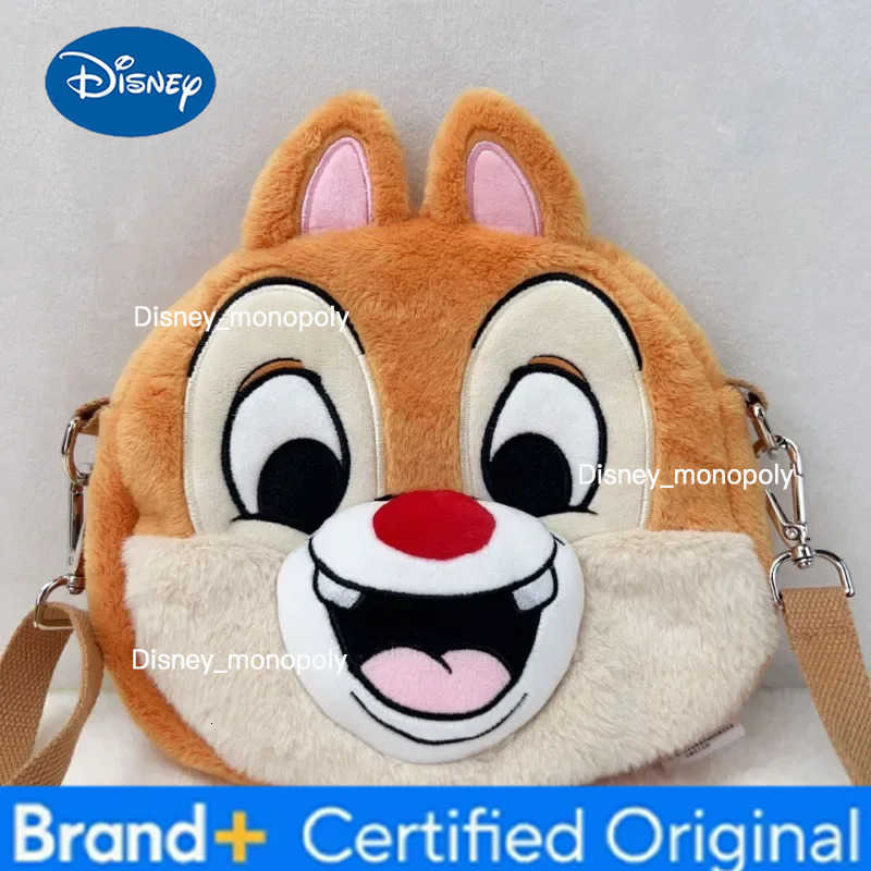Disney Chip Dale Women Bags Plush Wallets Cartoon Cards Keys Purse Crossbody Shoulder Strap Handbag Female Storage Bags Gift H251225