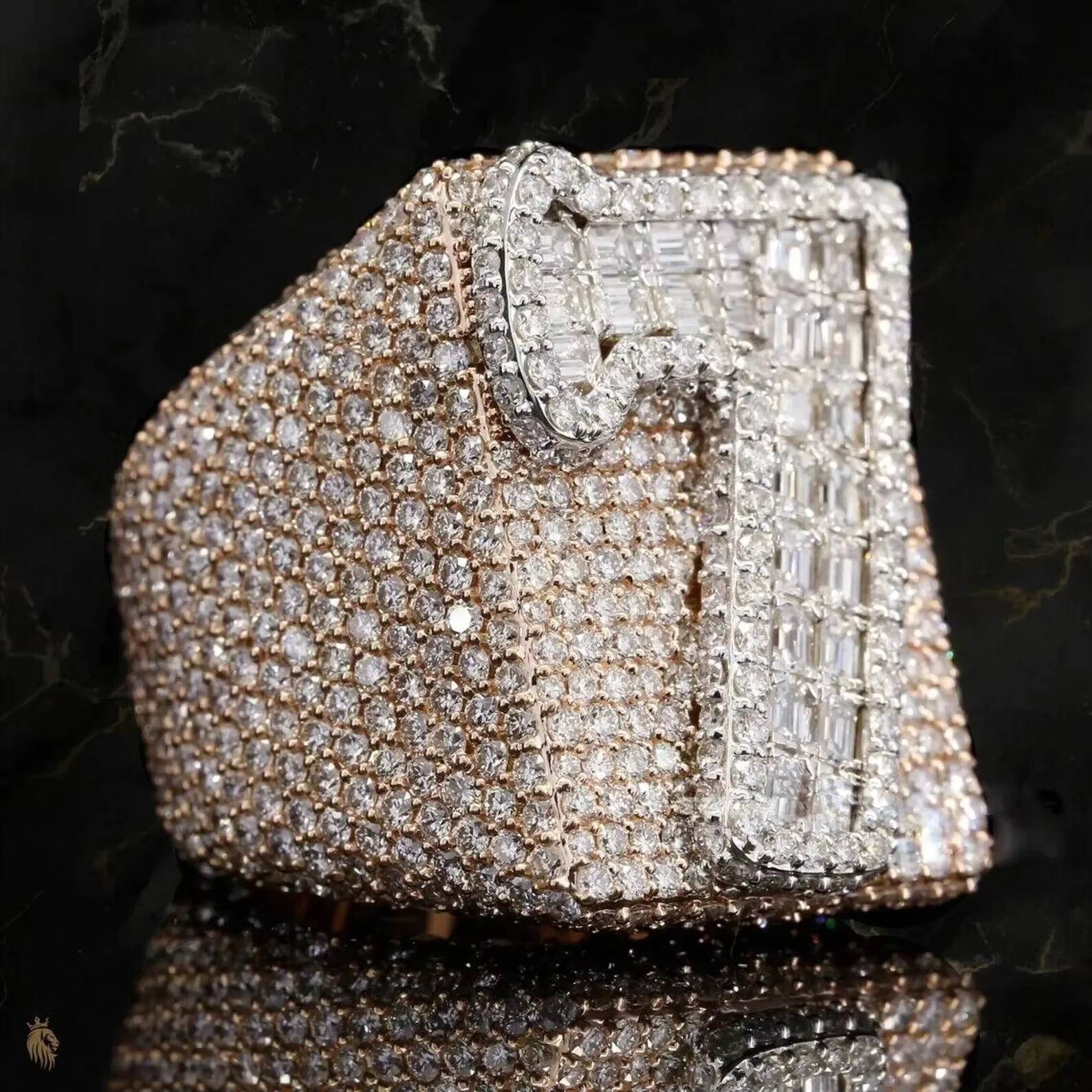 Anillo de Hip Hop para hombre de nuevo estilo en moissanita de Plata de Ley 925 con diamantes de corte redondo de claridad VVS para fiesta de compromi
