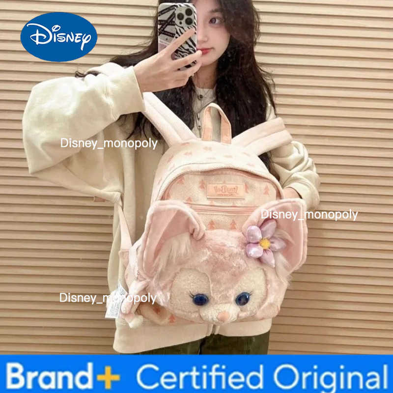 Disney Lina Belle New Style Plush Backpack Cute Furry Fox Student School Bag Cartoon Backpack Gift Good Looks Send To Girlfriend H251225