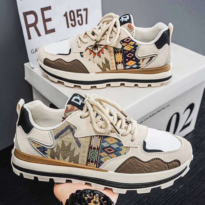 Running men's breathable casual sports non-slip comfortable youth loafer vulcanized thick soles heightening shoes X251225