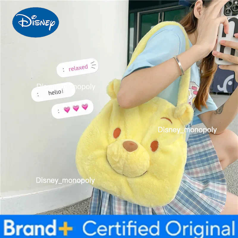 Disney Winnie The Pooh Shoulder Bags Cartoon Cute High Capacity Bag Funny Shopping Bag Handbag Party Child Birthday Gift H251225