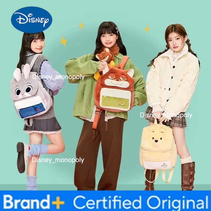 Disney Cartoon Cute Zootopia Plush Backpack Handbag Crossbody Bag Judy Fox Nick Large Capacity Casual Student Toy Surroundings H2512251