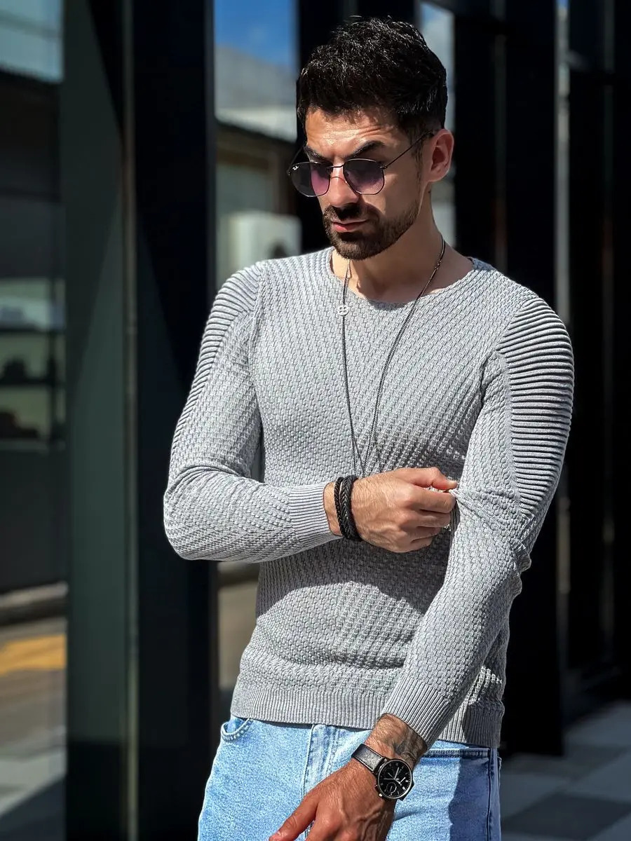 Arrivals Pullover Men Oneck Solid Color Long Sleeve Warm Slim Sweaters Mens Sweater Male Clothing 251225