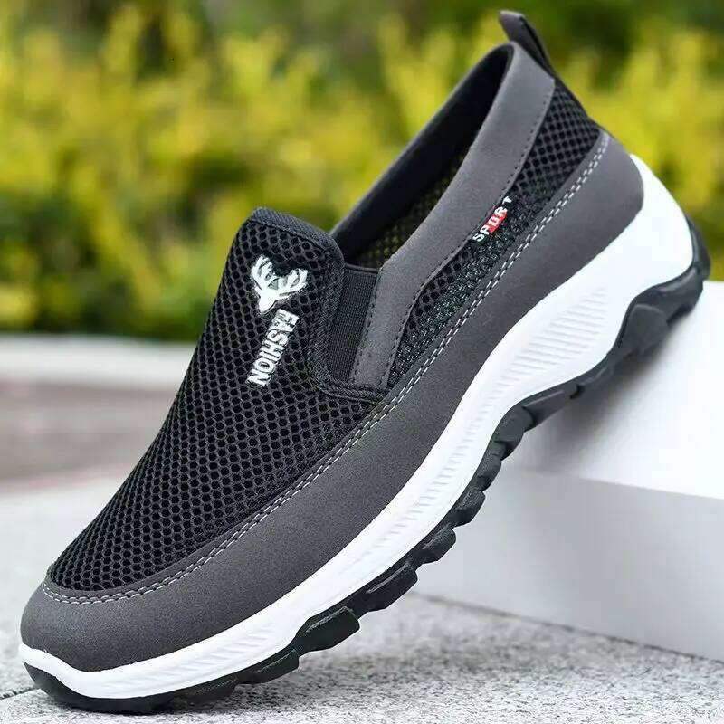 Men Running Sneakers Breathable Orthopedic Travel Plimsolls Slip On Comfortable for Outdoor Activity Hiking Walking X251225