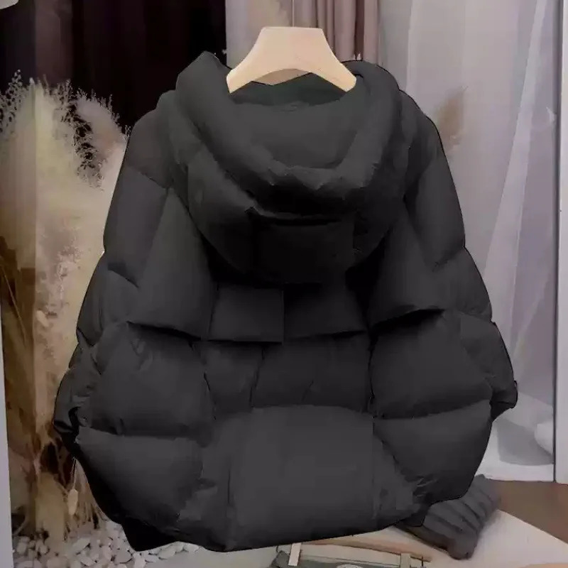 Womens Short Hooded Cotton Jacket Beige Winter Arrival Warm Bread Style Coat Clothes Padded 251225