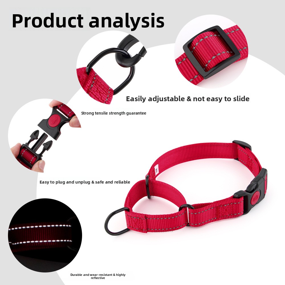 Durable Nylon Dog Collar Reflective Pet Neckband for Small Medium Large Breeds Teddy Golden Retriever Corgi French Bulldog