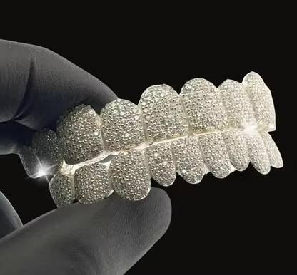 925 Sterling Silver Hip Hop Grillz Teeth Pass Diamond Tester VVS Moissanite Iced Out for Party Body Jewelry