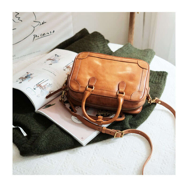 Luxury Shoulder Bags Totes Hobo High End Minimalist Crossbody Boston Bag Spring New Korean Style Vegetable Tanned Leather Fashion Handbag For Women
