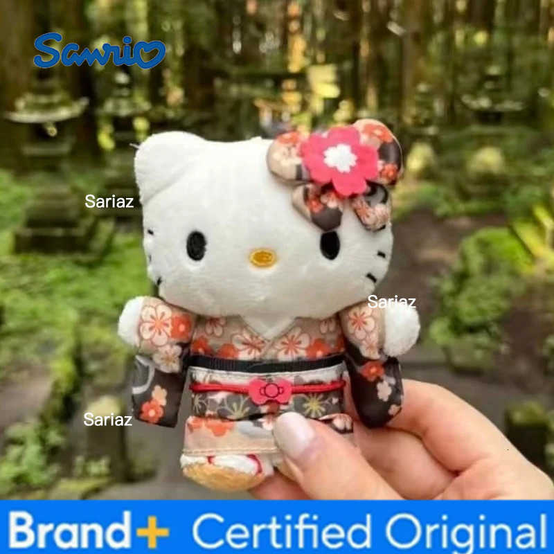 Sanrio Japanese Hello Kitty Edo Ooku Kimono Plush Doll Toy Pendant creative Cartoon brown kimono Kt Cat stuffed Backpack Charm H251225