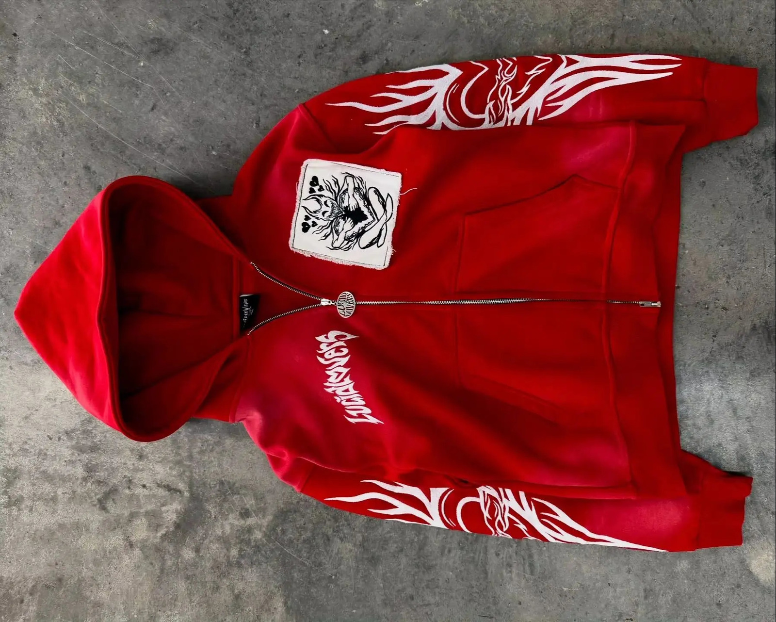 American Hip Hop Joker Pattern Embroidered Zipper Hoodie Women Street Y2K Punk Fleece Padded Sweatshirt Unisex Casual 251225