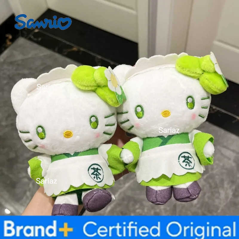 Sanrio New Hello Kitty Plush Keychain My Melody Matcha Maid Series Stuffed Backpack Pendant Kuromi Kawaii Keyring Bag Charm Gift H251225