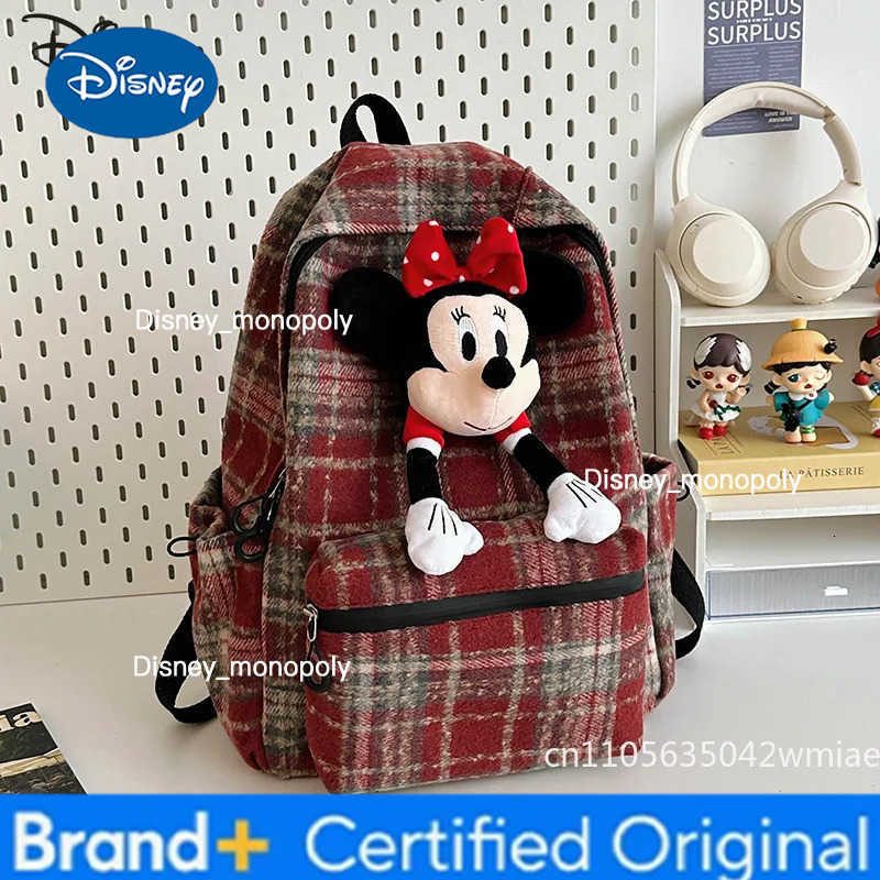 Disney Mickey 2026 New 3D Doll Backpack Fashionable High Quality Student Backpack Cartoon Versatile Large Capacity Girl Travel Backpack H251225