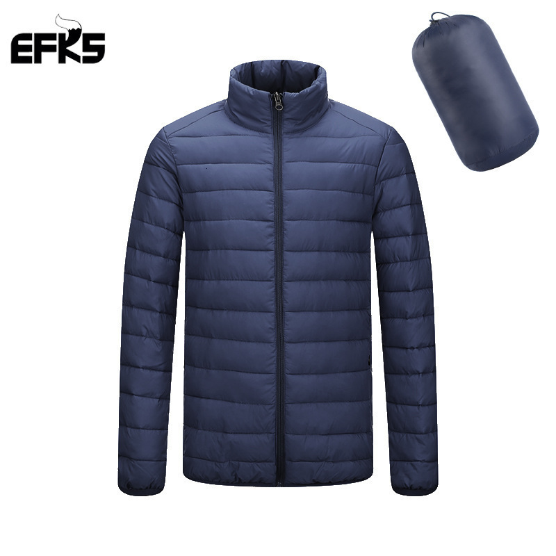 Autumn and winter mens long sleeved silicone zipper front plain cardigan basic down jacket for warmth and windproof 241031