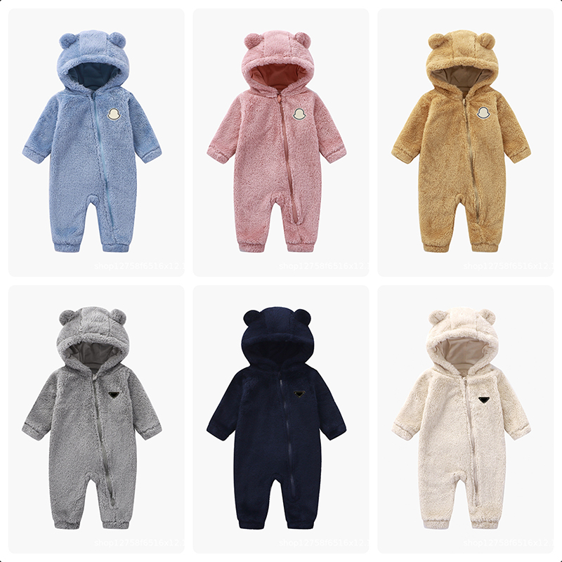 Baby Designer Clothes Newborn Kids Rompers Plush Baby Clothes Winter Kids Jumpsuit Outdoor Babies Vlothes Long Sleeves Romper