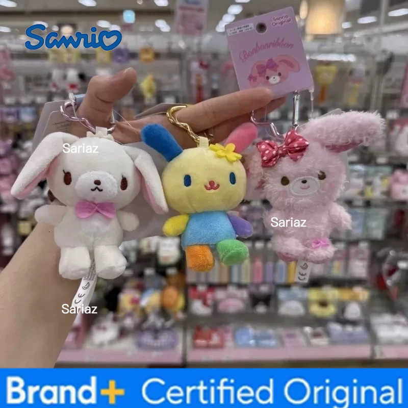 Sanrio 2025hot Plush Doll Keychain Love Knot Hello Kitty Daniel Sugarbunnies Mascot Usahana Chococat Keyring Bag Pendant Toy Doll gift H251225