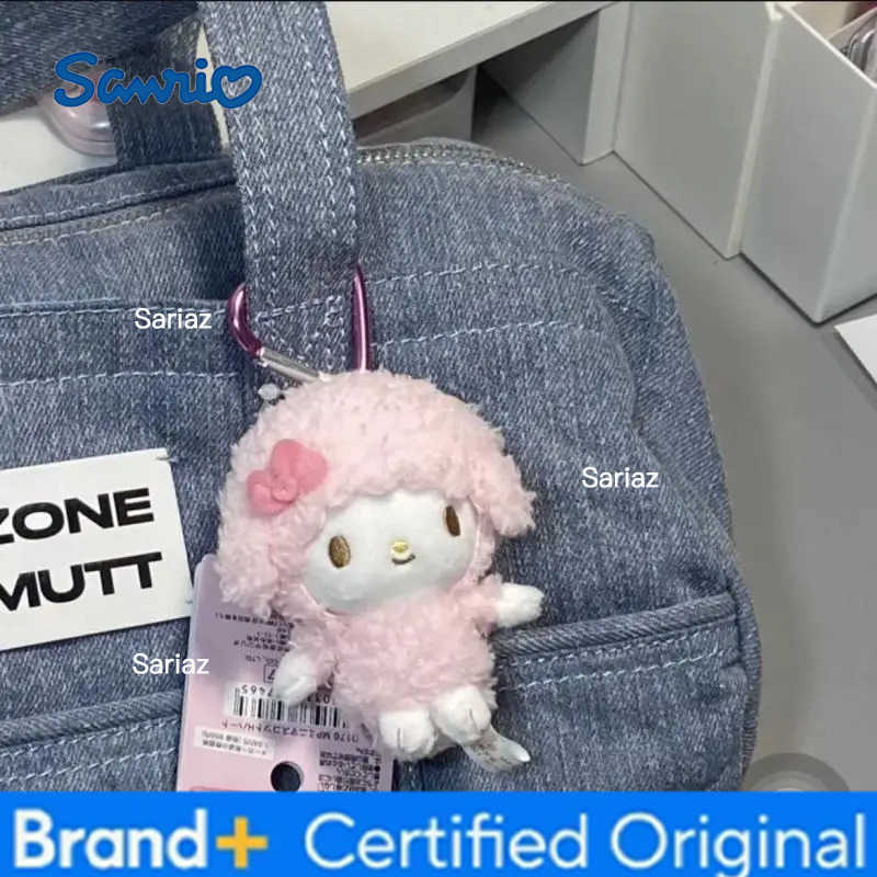 Sanrio Kawaii Piano Plush Keychain Cartoon Anime Pink Lamb Plush Pendant Stuffed Toy Plush Doll Keychain Bag Decoration Gift H251225