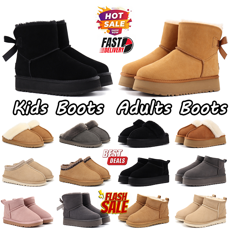 Australia Womens Tazz Slippers Tasman Boots Designer uggtassman Platform Fur Slides Mustard Classic Ultra Mini Boot uggkids Suede Wool Shoes Winter Booties