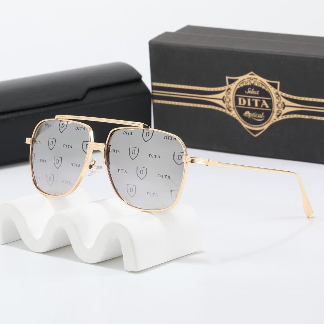 Ditaglass man Sunglasses high-quality metal frame dditaa Pilot glasses luxury gold fashion glasses with box