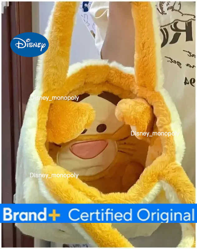 Disney Winnie Bear Turn Into Tigger Plush Handbag Cartoon Reversible Lotso Change To Alien Plush Doll Bag Xmas Women Girls Gift H251225