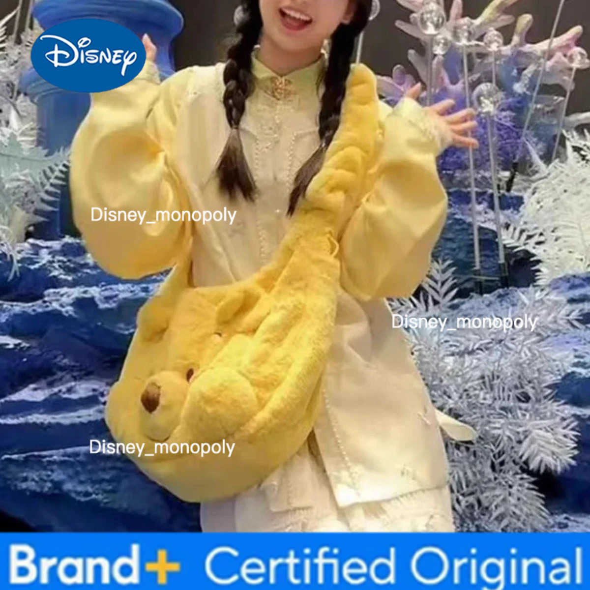 Disney Miyagawa Cartoon Crossbody Bag Cute Plush Handbag Casual Large Capacity Plush Crossbody Bags H251225