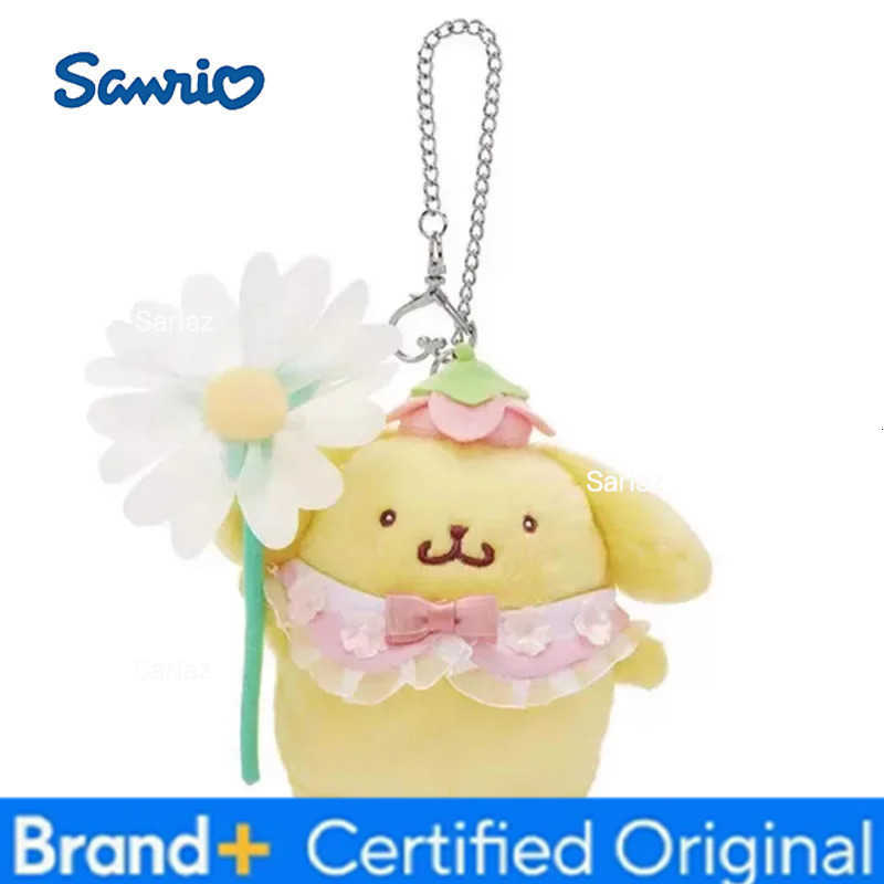 Sanrio Flower Fairy Style Plush Keychain Cute Hello Kitty Kuromi Bag Accessories Cinnamoroll Backpack Pendant for Birthday Gift H251225