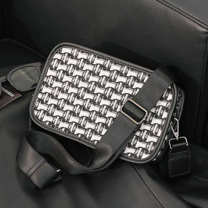 Fashion Men S Brand Designer Jacquard Canvas Crossbody Bags For Men Small Square Shoulder Messenger Bag High Quality Luxury Bag