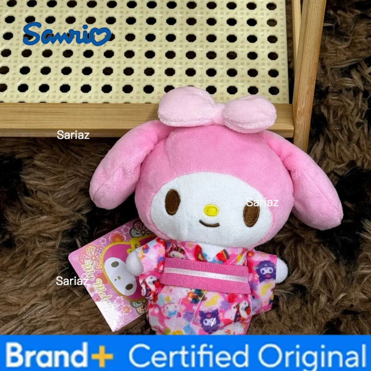 Sanrio Hello Kitty Melody Sakura Kimono Plush Doll Kawaii Kuromi Stuffed Plush Toy Backpack Pendant Keychain Girls Holiday Gift H251225