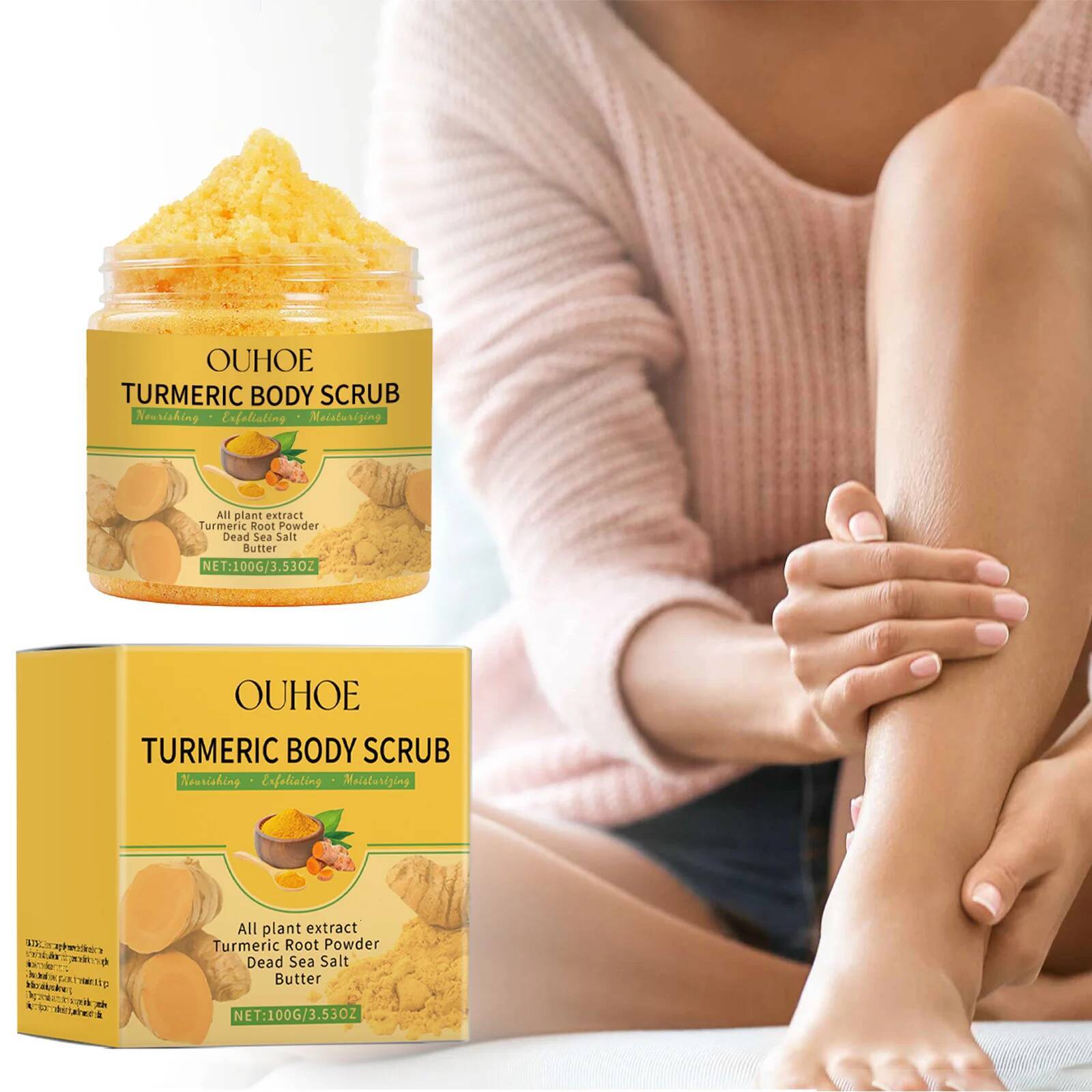 Bestseller Turmeric Body Scrub Gentle Exfoliating Remove Dead Pore Cleansing Hydrating Natural Brightening Smoothing Skin Care ddmySat