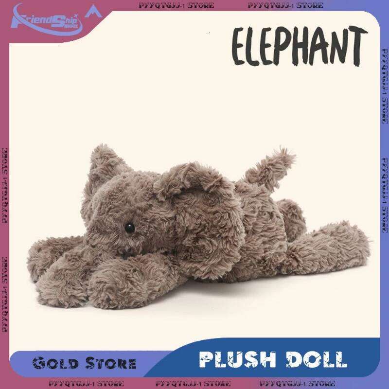 Soft Elephant Stuffed Animal Plush Doll Cute Pillow Hugging Sleep Birthday Gift Bed Sofa Nap Cuddle Plushie Toy Room Decor X251225