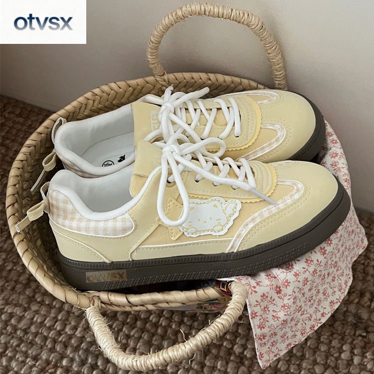Otvsx's new Korean style sports shoes, autumn niche design trend, cartoon cute shoes, lightweight and fashionable casual shoes, campus shoes