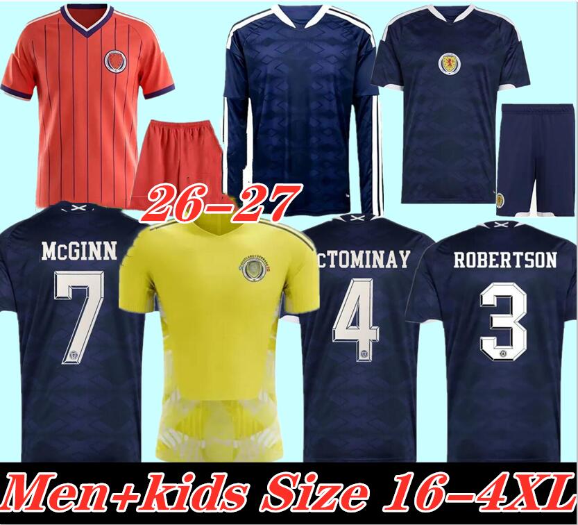 3XL 4XL 2026 World Cup Scotland Soccer Jerseys home TIERNEY ROBERTSON football shirt CHRISTIE McGREGOR McGINN McKENNA men kids kit sets