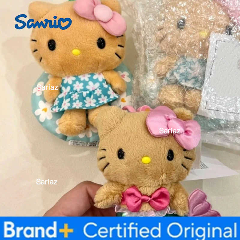 Sanrio New Cute Kitten Plush Keychain Cartoon Animal Cross Dressing Doll Couple Backpack Pendant Car Hanging Decoration Christmas Gift H251225