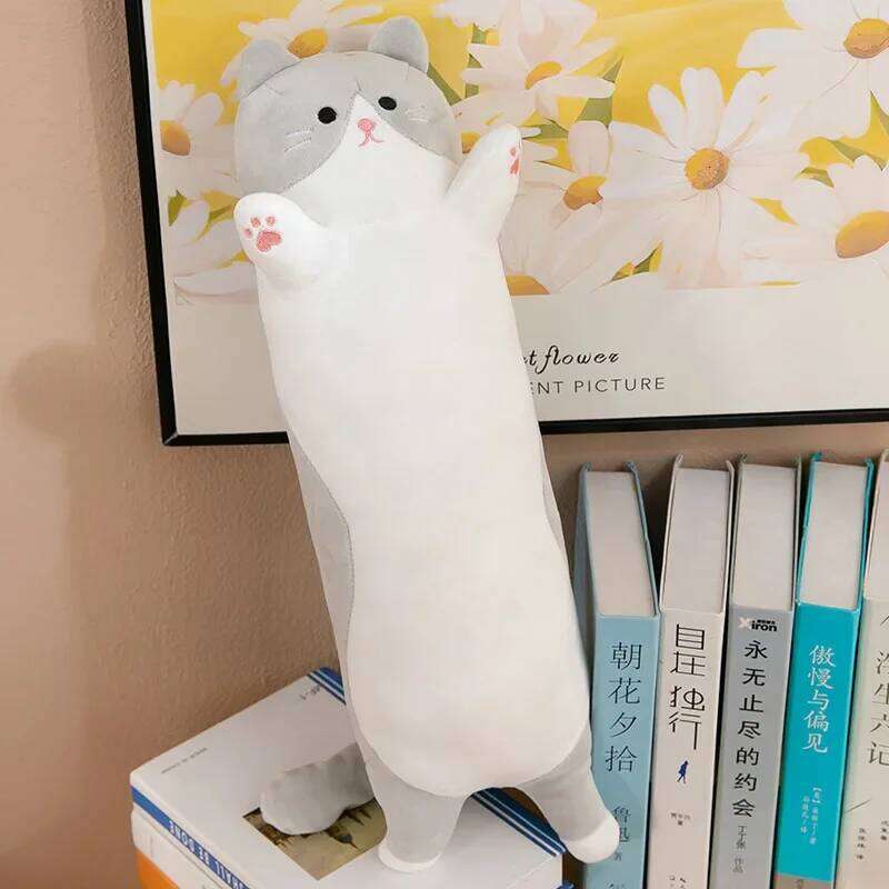 110cm Kawaii Cute Soft Long Cat Toy Office Pillow Cushion Back Bed Decoration Plush Doll Gift for Friends and Lovers X251225