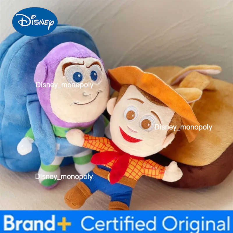 Disney Buzz Lightyear Woody Childrens Fashion Cute Personality Cartoon Portable Storage Large Capacity Couple Doll School Bag H251225