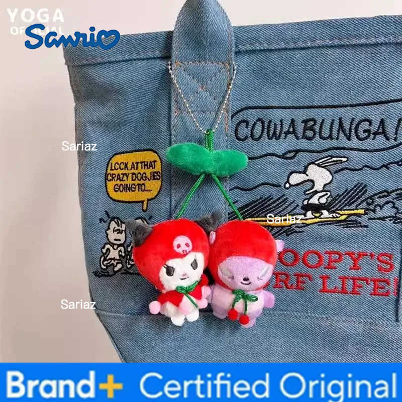 Sanrio Kuromi Hello Kitty Cinnamoroll Plush Doll Kawaii Cherry Brooch Hair Clip Backpack Decorative Pendant Girl Birthday Gift H251225